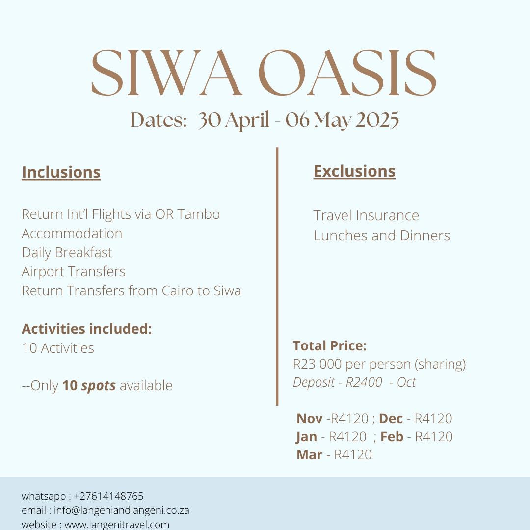 Siwa Oasis: 30 APRIL - 06 MAY '25